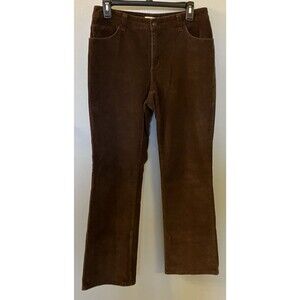 St Johns Bay Womens Stretch Corduroy Pants Brown Mid Rise Bootcut Size 6 NWOT